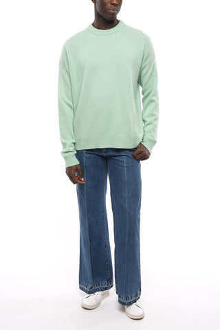 Cashmere Crew-Neck Sweater with Rib Edges