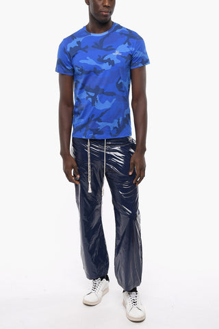 T-Shirt Girocollo in Cotone con Stampa Camouflage