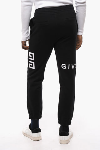 Joggers in Cotone Garzato con Logo in Rilievo
