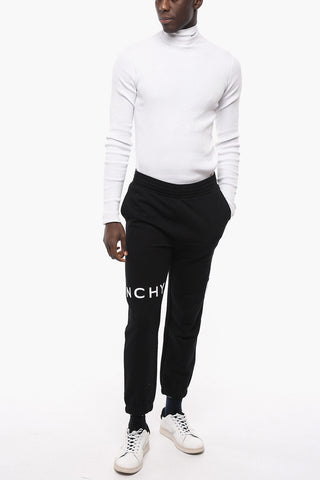 Joggers in Cotone Garzato con Logo in Rilievo