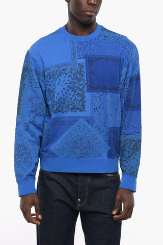 Crew Neck BANDANA Paisley Patterned Sweatshirt