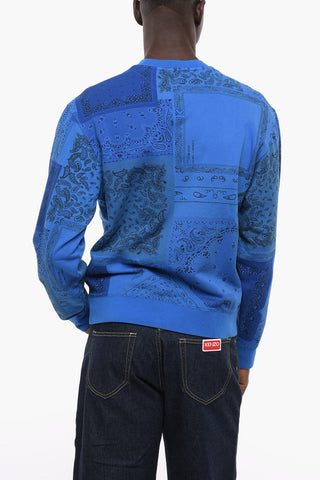 Crew Neck BANDANA Paisley Patterned Sweatshirt
