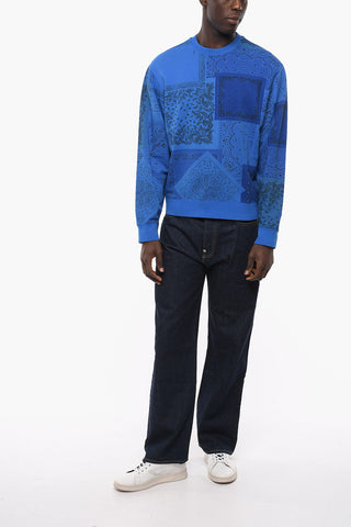 Crew Neck BANDANA Paisley Patterned Sweatshirt