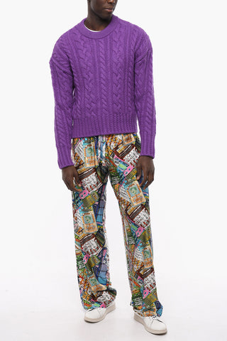 Virgin Wool Aran Crew-neck Pullover