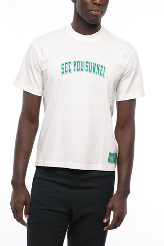 Cotton Crew-Neck T-shirt with See You Sunnei Patch
