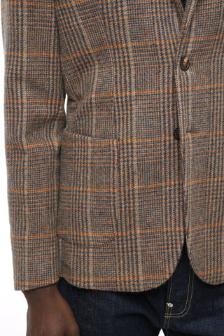 Blazer District Check Sfoderato in Misto Alpaca