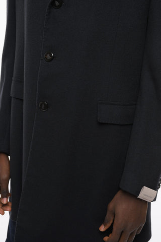 Cappotto Chesterfield In Cashmere con Spacco