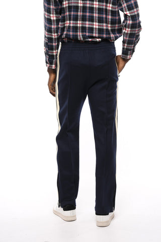 Contrasting Band Wool Track Sweatpants