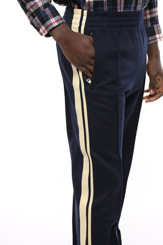 Contrasting Band Wool Track Sweatpants