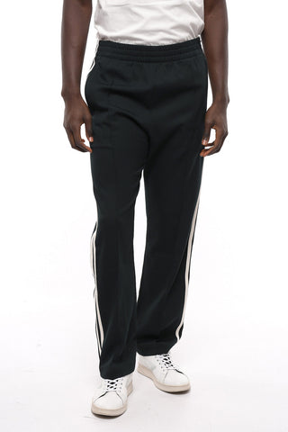 Contrasting Band Wool Blend Track Sweatpants