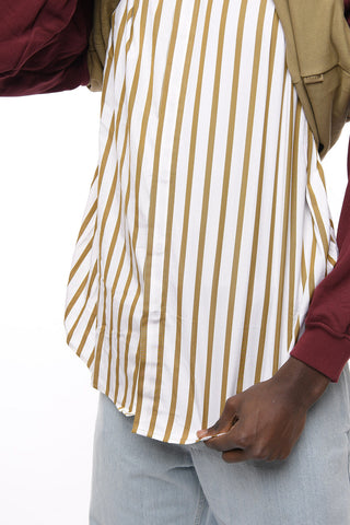 Brushed Cotton Hoodie with Shirt Detail