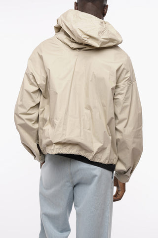 Coated Cotton Anorak Jacket with Hood