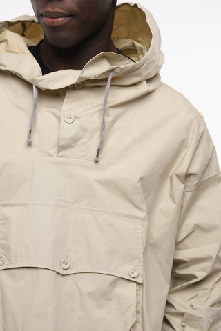Coated Cotton Anorak Jacket with Hood