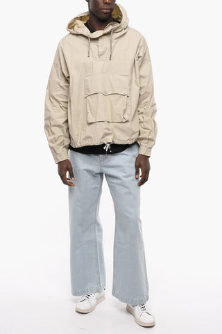 Coated Cotton Anorak Jacket with Hood