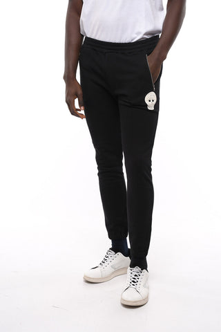 Brushed Cotton CROCHET SKULL Cuffed Sweatpants