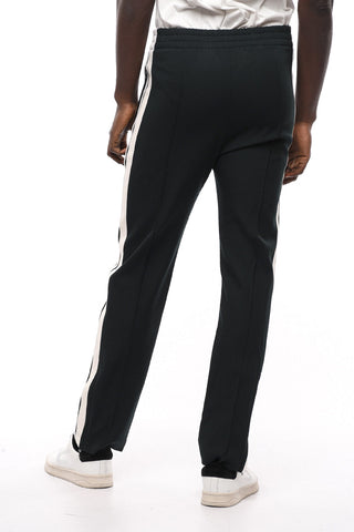 Contrasting Band Wool Blend Track Sweatpants