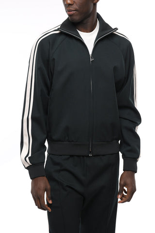 Stretch Wool Sweatshirt with Contrasting Bands