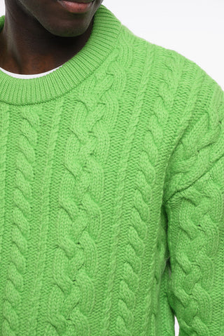 Virgin Wool Aran Crew-neck Pullover