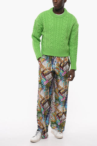 Virgin Wool Aran Crew-neck Pullover