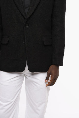 no vent notch lapel flap pocket 2-button blazer