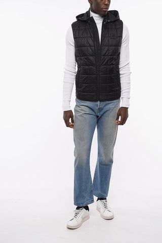 Gilet Trapuntato con Cappuccio Removibile