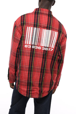 VTMNTS Padded BARCODE Shirt with Check Pattern