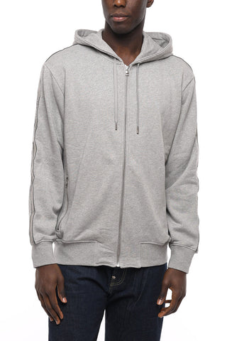 Brushed Cotton Hoodie with Logoed Side Bands
