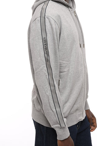 Brushed Cotton Hoodie with Logoed Side Bands