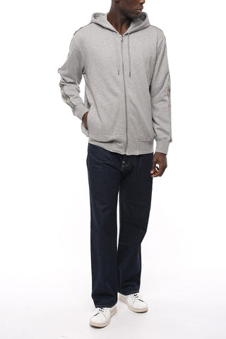 Brushed Cotton Hoodie with Logoed Side Bands
