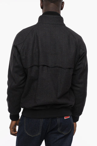 Herringbone Motif Bomber with Flap Pocket