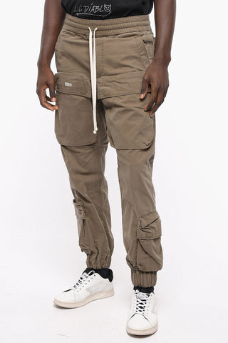 Solid Color Cargo Pants with Elastic Waistband
