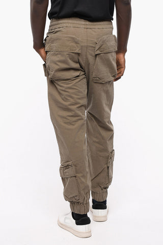 Solid Color Cargo Pants with Elastic Waistband