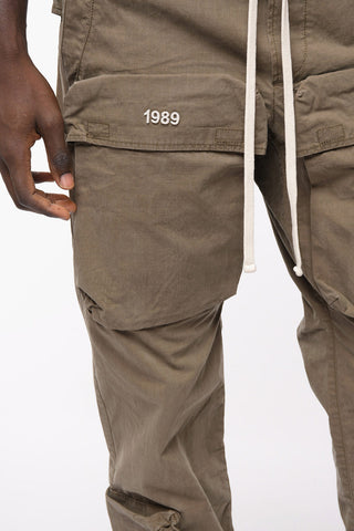 Solid Color Cargo Pants with Elastic Waistband