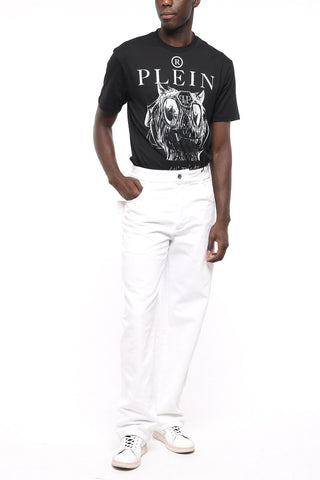 Solid Color Regular Fit Jeans 24cm
