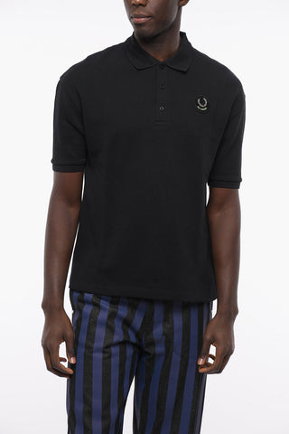 FRED PERRY X RS Polo in Cotone Hopsack con Logo in Applicazione