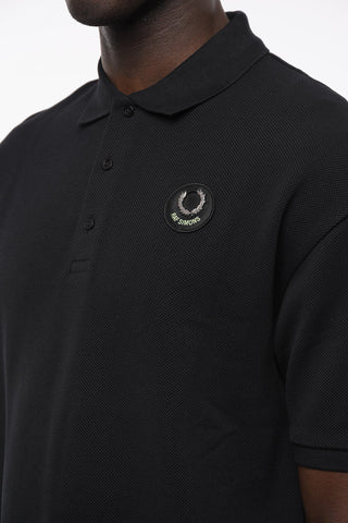 FRED PERRY X RS Polo in Cotone Hopsack con Logo in Applicazione