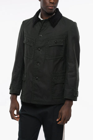 MM4 Cotton Jacket with Ribbed Velour Collar
