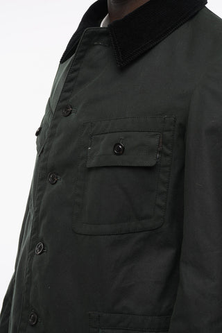 MM4 Baumwolljacke mit geripptem Velourskragen