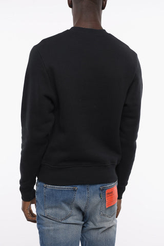 Crew Neck LIONEL Cotton Sweatshirt with Distressed Detail