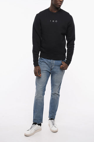 Felpa Girocollo LIONEL in Cotone con Dettagli Distressed