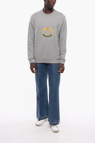Brushed Cotton ADDISCOMBE Crew-neck Sweatshirt with Embroidered Logo