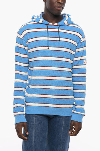 Balanced Stripe Terry Cotton Hoodie