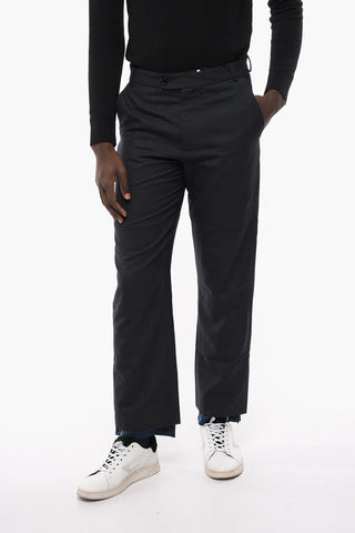 Pantaloni Chino con Motivo Gingham e Dettaglio Jogger