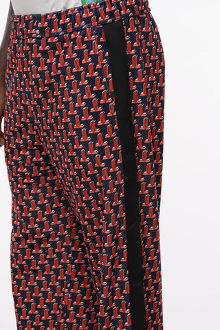 Pantaloni in Velour con Logo All-Over