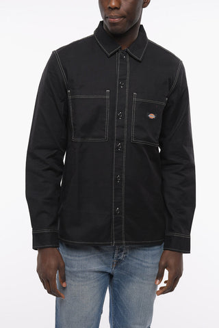Overshirt FLORALA In Twill di Cotone con Bottoni Logati