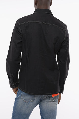 Overshirt FLORALA In Twill di Cotone con Bottoni Logati