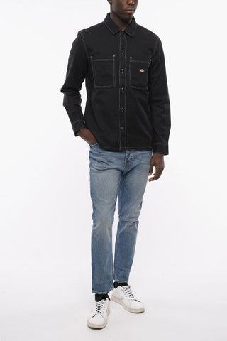 Overshirt FLORALA In Twill di Cotone con Bottoni Logati