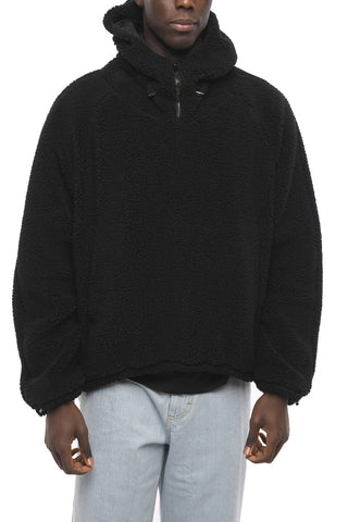 Felpa Hoodie Teddy con Logo Ricamato