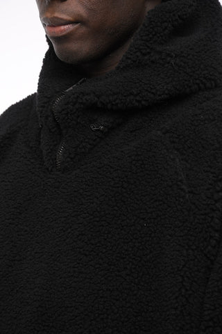 Felpa Hoodie Teddy con Logo Ricamato