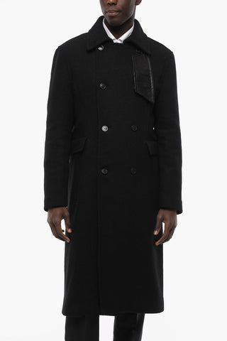 Wool Chevron Motf Double Breast balmacaan Coat